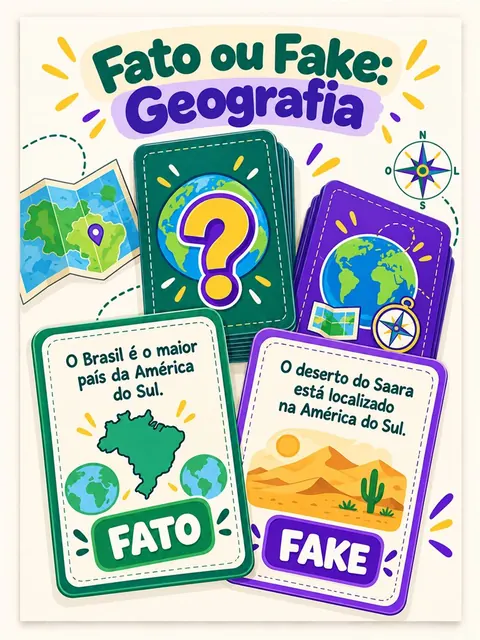Jogo Fato ou Fake: Geografia